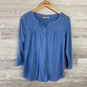 Jazzco Blue Long Sleeve Button Up Blouse